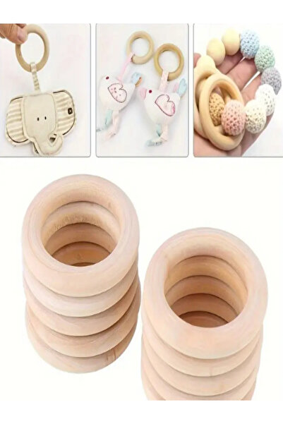 SavBrand 7 prirodnih drvenih prstenova, prstenovi za rukotvorine, Makrame, DI...