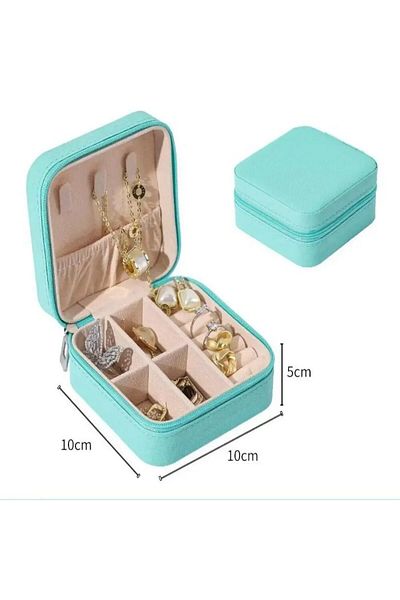 Choice Lake Blue Mini Jewelry Storage Box Portable Home Travel Earrings Necklace Storage Case For Women Rin