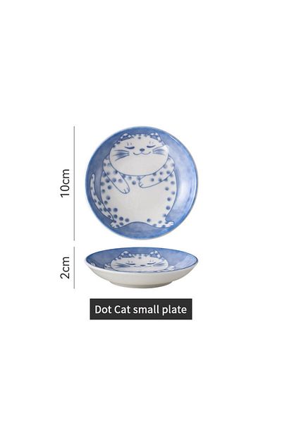 Choice 2x10cm A Japanese Style Ceramic Dessert Sauce Dish Tableware Creative Cute Cartoon Lucky Cat Pattern