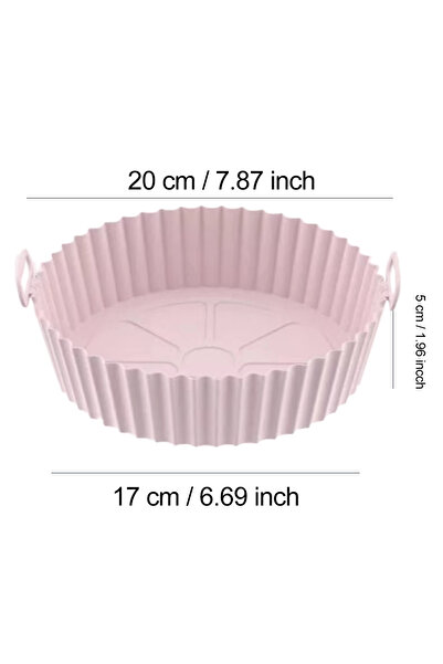 Choice سلة خبز دائرية من السيليكون مقاس 20 سم وردية اللون 24/20 سم، صينية مقل...