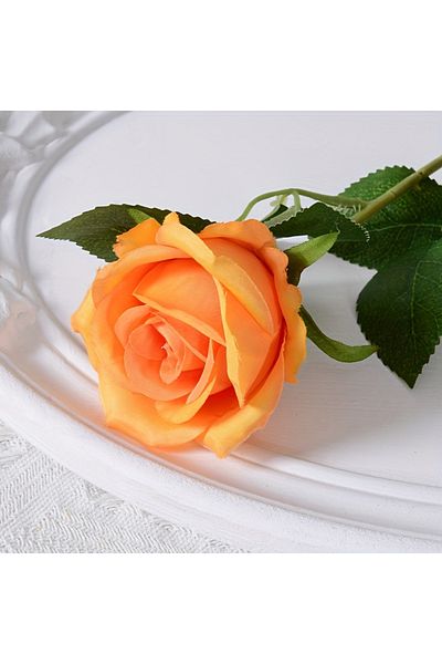 Choice Orange 20pcs Realistic Artificial Rose Bouquet for Weddings, Birthdays, and More for Floral Arrangem
