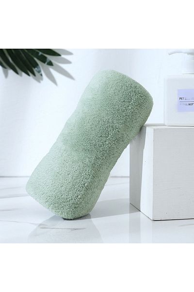 Choice 35x73cm Green Face Towel Superfine Microfiber Absorbent High-density Coral Fleece Towel Quick Dry Cl
