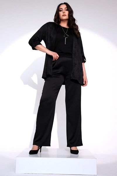 Metpoint Trend42Plus Plus Size Black Elastic Waist Pants