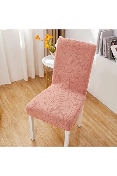 Choice غطاء كرسي وردي عالمي سميك من قماش الجاكار متعدد الاستخدامات مع مسند ظهر قابل للإزالة ومناسب لجميع الفصول