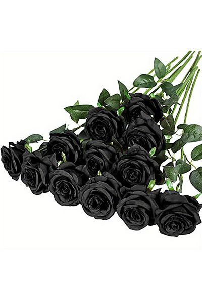 Choice black 20pcs Realistic Artificial Rose Bouquet for Weddings, Birthdays, and More for Floral Arrangeme