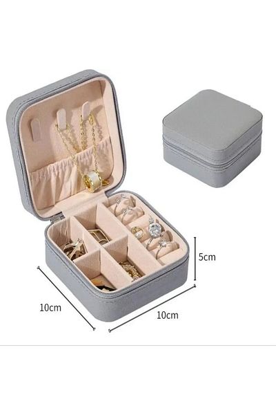 Choice Gray Mini Jewelry Storage Box Portable Home Travel Earrings Necklace Storage Case For Women Ring Org