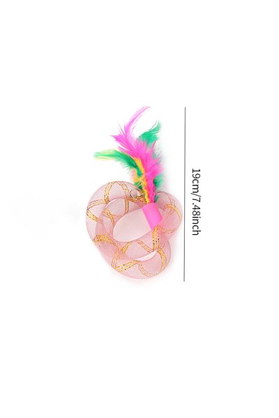 Choice Xs（old） Pink Pet Cat Toy String Tubing With Feather Spring Elastic Toy Pet Supplies
