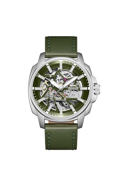 Slazenger SL.9.2409.1.03 Men Automatic  Display Watch & Leather Strap Green