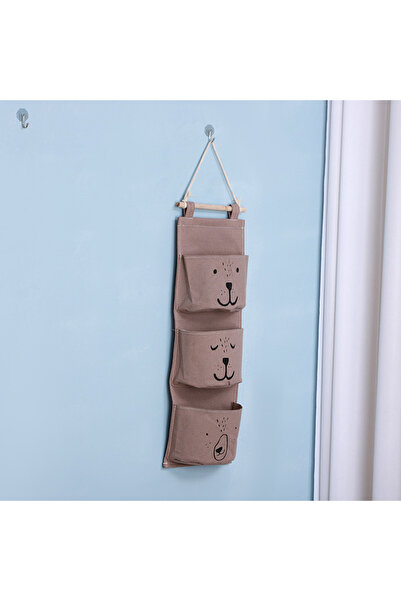 Choice حقيبة تخزين معلقة رمادية اللون مكونة من 3 جيوب مقاومة للماء لتنظيم الم...