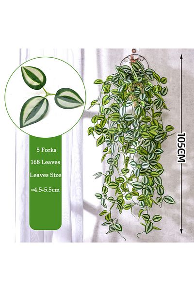 Choice lv yan mei 105cm 5 Forks Artificial Vines Plants Outdoor Plastic Creeper Green Ivy Wall Hanging Plan