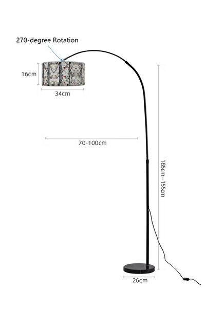 X SPRING Nature print floor lamp with Remote Control & 3-Color LED Light - Adjustable Lamp for Living Room