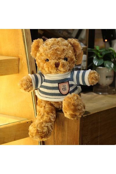 Choice 30cm blue Jumper Teddy Bear Plush Toy Bear Girlfriend Valentine's Day Children's Day Annual Meeting