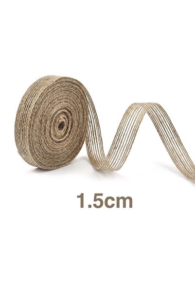 Choice لفافة الخيش 1.5 سم × 10 متر، لفافة شريط الخيش من الجوت، حبل كتان أصفر، فيونكة زخرفية لحفلات عيد الميلاد