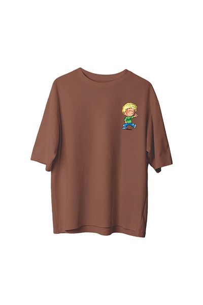 npLStore Унисекс тениска с щампа Седрик, голям размер, с овърсайз принт