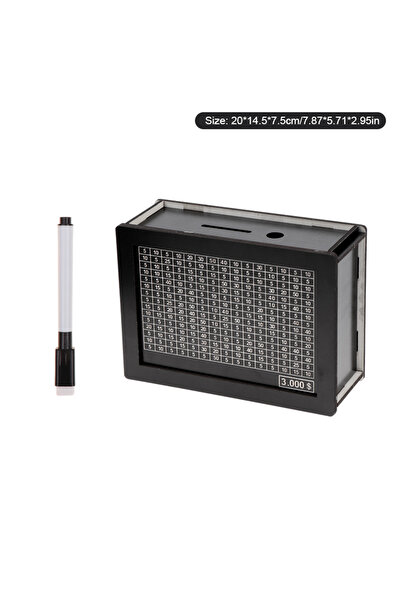 Choice1 USD 3000 USD Black Reusable Piggy Bank With Money Goal Counter Piggy ...