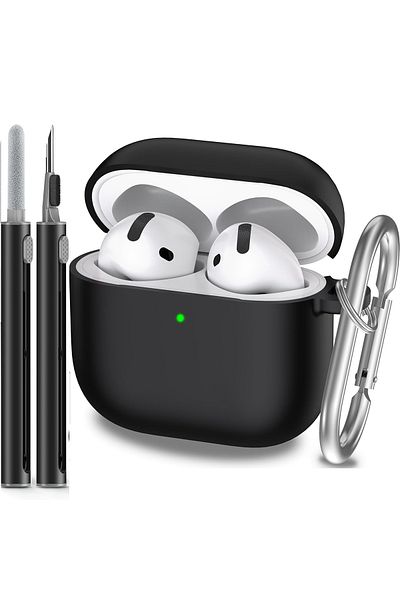 Choice Black for AirPods 4th Generation Case Cover 2024, Military Grade Soft Silicone Shock-Absorbing for A