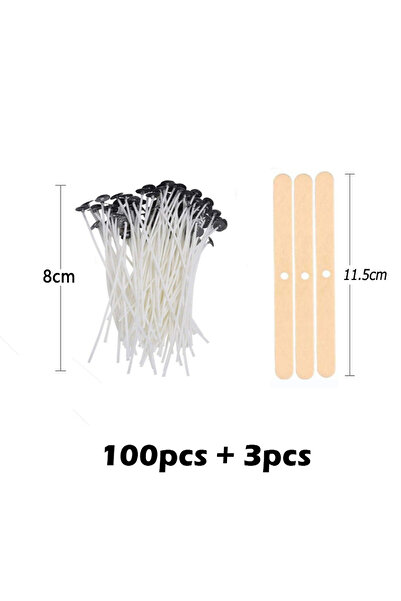 Choice مجموعة مكونة من 103 قطعة من فتائل الشموع القطنية المشمعة مقاس 8 سم مع ...