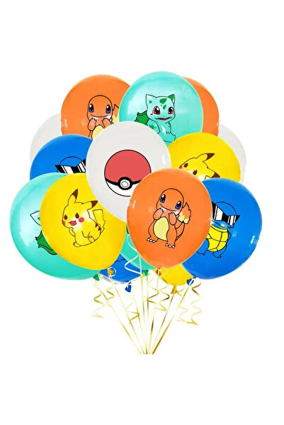 Choice مجموعة من 10 قطع من بالونات اللاتكس على شكل بوكيمون بيكاتشو الكرتونية، بيكاتشو سكويرتل تشارمندر، نموذج بالونات ألعاب