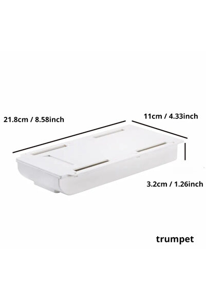 Choice 1pc S 2pc White SelfAdhesive Storage Drawer Box Makeup Pencil Tray Des...