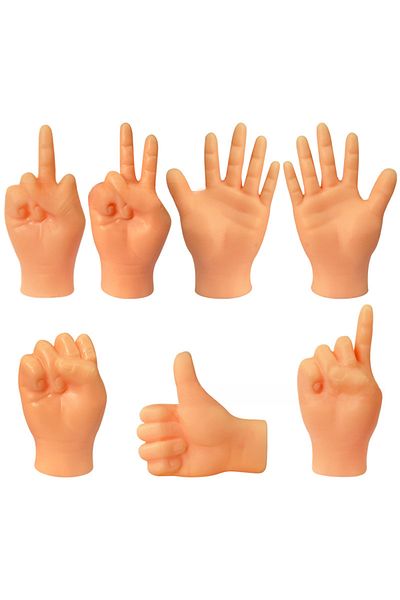 Choice 7 pieces per set Cat Novelty Toys Teasing Cat TPR Soft Finger Gloves Funny Mini Hands Creative Finge