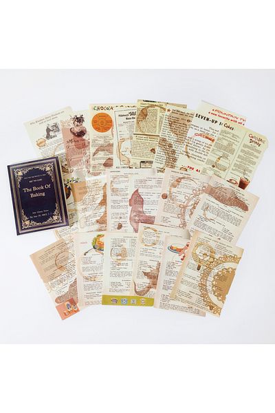Choice 4 60 pcs Retro traces book page material paper series tore up old book pages Text plants old Newspa.