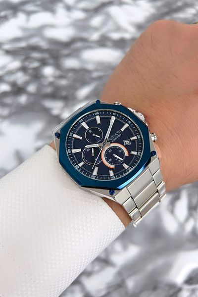 Ferrucci All Functions Active Men's Wristwatch Steel Strap Silver-blue Zmfer074