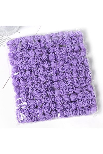 Choice Purple 144Pcs Mini Rose Artificial Flowers Bouquet 7.5cm Foam Fake Flowers Wedding Decoration for Ho
