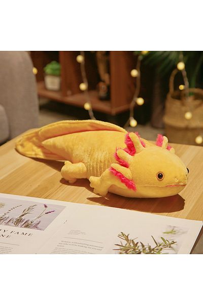 Choice 45cm yellow 45cm Kawaii Colorful Newt Plush Toy Stuffed Cute Axolotl Salamander Fuzzy Plush Fish App