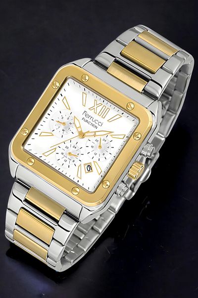 Ferrucci men's Silver-Gold Wristwatch and Bracelet - Fcf.14504fm.04 Function