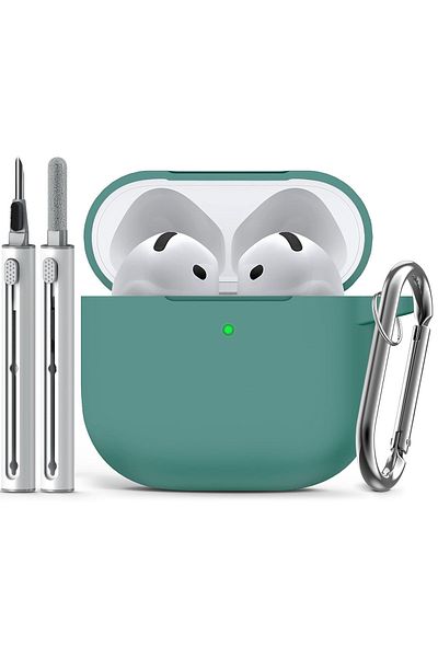 Choice Pine Green for AirPods 4 Case Cover (2024) with Cleaner Kit,Soft Silicone Protective Case for Apple