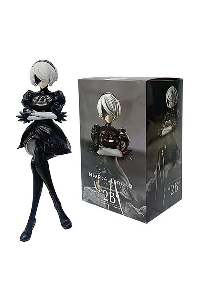 BANDAI with box 15CM NieR:Automata Yorha No. 2 Type B PVC Anime Action Figures Model Collection Ornament An
