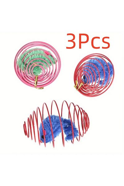Choice Three pack 1Pc/3PCS Cat Toy Balls Funny Stretchable Kitten Springs Toys Interactive Caged Rats Rolli