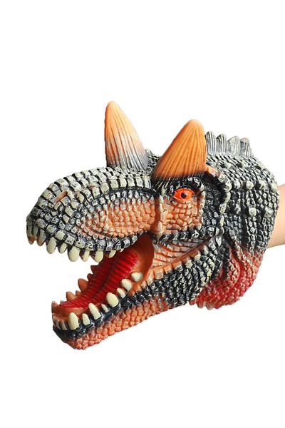 Choice Carnotaurus Hand Puppets Dinosaur head Model Toy T-Rex Dino Jurass Shark Tiger Park Dolls Dinosaur W