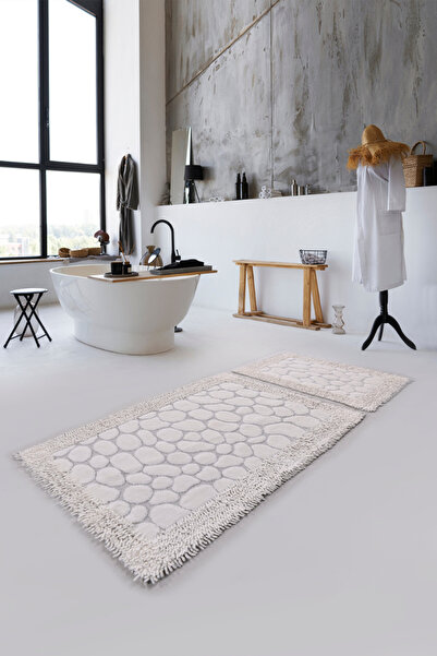 dekozer PureCotton Lux %100 Pamuk 2’li Banyo Paspas Seti – Kaymaz, Emici ve Y...