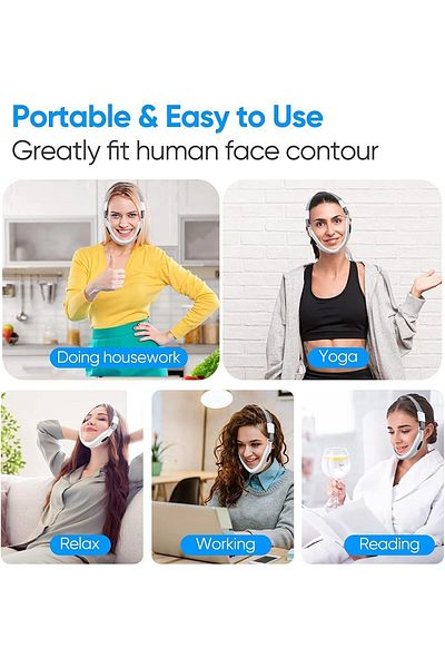 COOYA جهاز تجميل محمول لشد البشرة، تشكيل خط V كهربائي، 5 أوضاع، 8 مستويات، للوجه