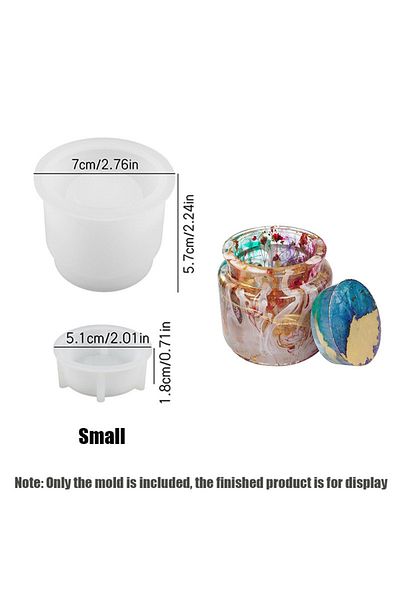 Choice Small DIY Crystal Epoxy Resin Storage Jar Mold, Storage Bottle Silicone Mold With Lid For Decoration