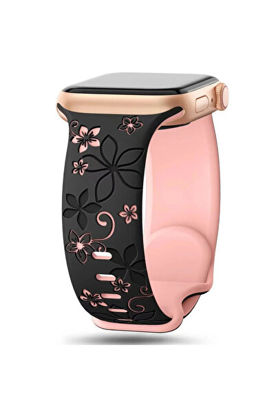 Choice حزام XS38 مم 40 مم 41 مم أسود وردي منقوش لساعة Apple Watch Band 40 مم ...