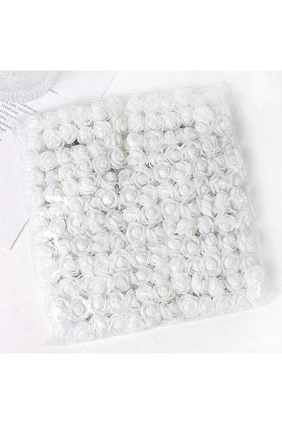 Choice White 144Pcs Mini Rose Artificial Flowers Bouquet 7.5cm Foam Fake Flowers Wedding Decoration for Hom