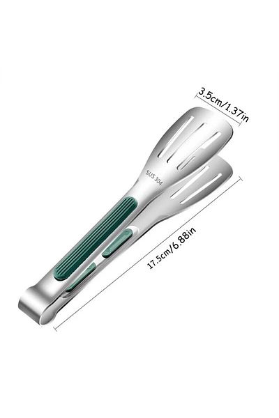 Choice 1PC 7inch 1pc Non Slip Stainless Steel Food Tongs Meat Salad Bread Clip Barbecue Grill Buffet Clamp