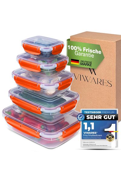 Viwares Frischhaltedosen mit Deckel - 5er Set -