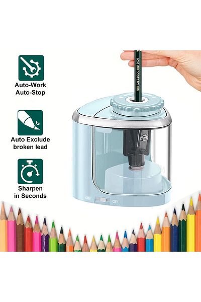 Choice Blue Electric Sharpener Desktop Automatic Pencil Sharpener Suitable To Pencils (6-8mm) for Students