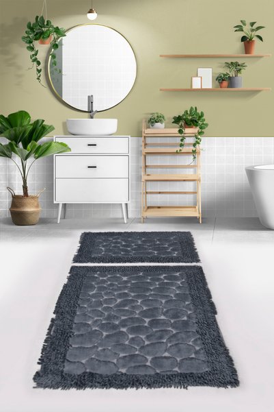 dekozer Purecotton Lux 100% Cotton 2-Piece Bath Mat Set - Non-Slip, Absorbent, and Soft Mat