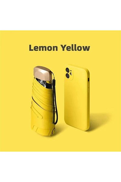 Choice 1pc yellow 1Pc 55% Off Mini Sun Umbrella Pocket Rain Umbrella Vinyl Folding UV Ultraviolet Protectio