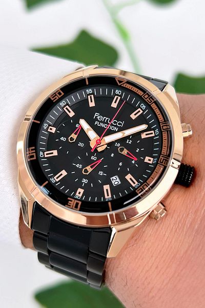 Ferrucci Function Men's Wristwatch Steel Strap Steel Case 3 Atm Water Resistance