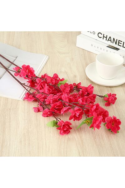 Choice 63CM Rose Red Sakura Artificial Flowers Bouquet for Garden Party Wedding Marriage Decoration Home Ro