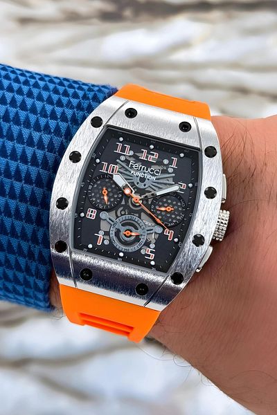 Ferrucci Men's Orange Color Wristwatch and Bracelet with Silicone Cord - Fcf.03258fs.04 Function