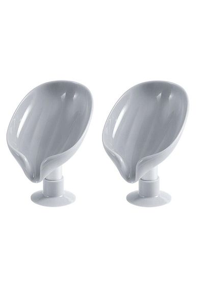 Choice 2pcs gray 2pcs Soap Box Creative Draining Soap Storage Rack Punch Free Suction Cup Personalized Cute