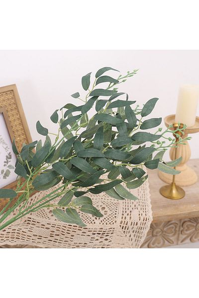 Choice Green 50cm Artificial Plants Leaf Green Long Branch Fake Eucalyptus Flower Arrangement Accessories W