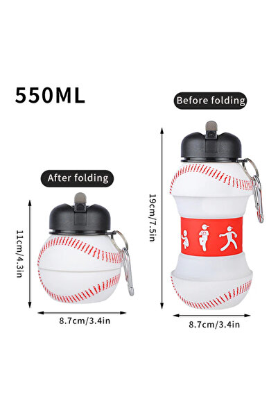 Choice 550 مل 550 مل كوب بيسبول قابل للطي زجاجة مياه أكواب أكواب رياضية خارجية كرة سلة كرة قدم بيسبول تينيسي