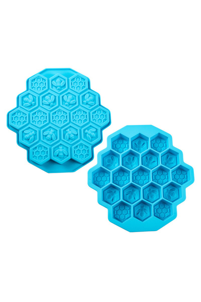 Choice4 قالب صابون سيليكون على شكل خلية نحل زرقاء 19، أدوات تزيين كعكة الشوكو...